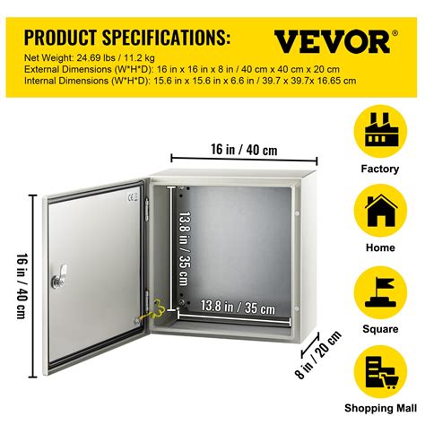 16x16x8 watertight steel box enclosure|16x16x8 electrical box.